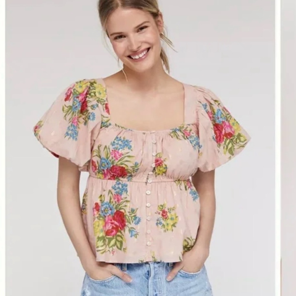 Floral Women's Top Anthro